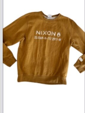 Nixon Mustard Logo Sweatshirt in Warm Gold medium